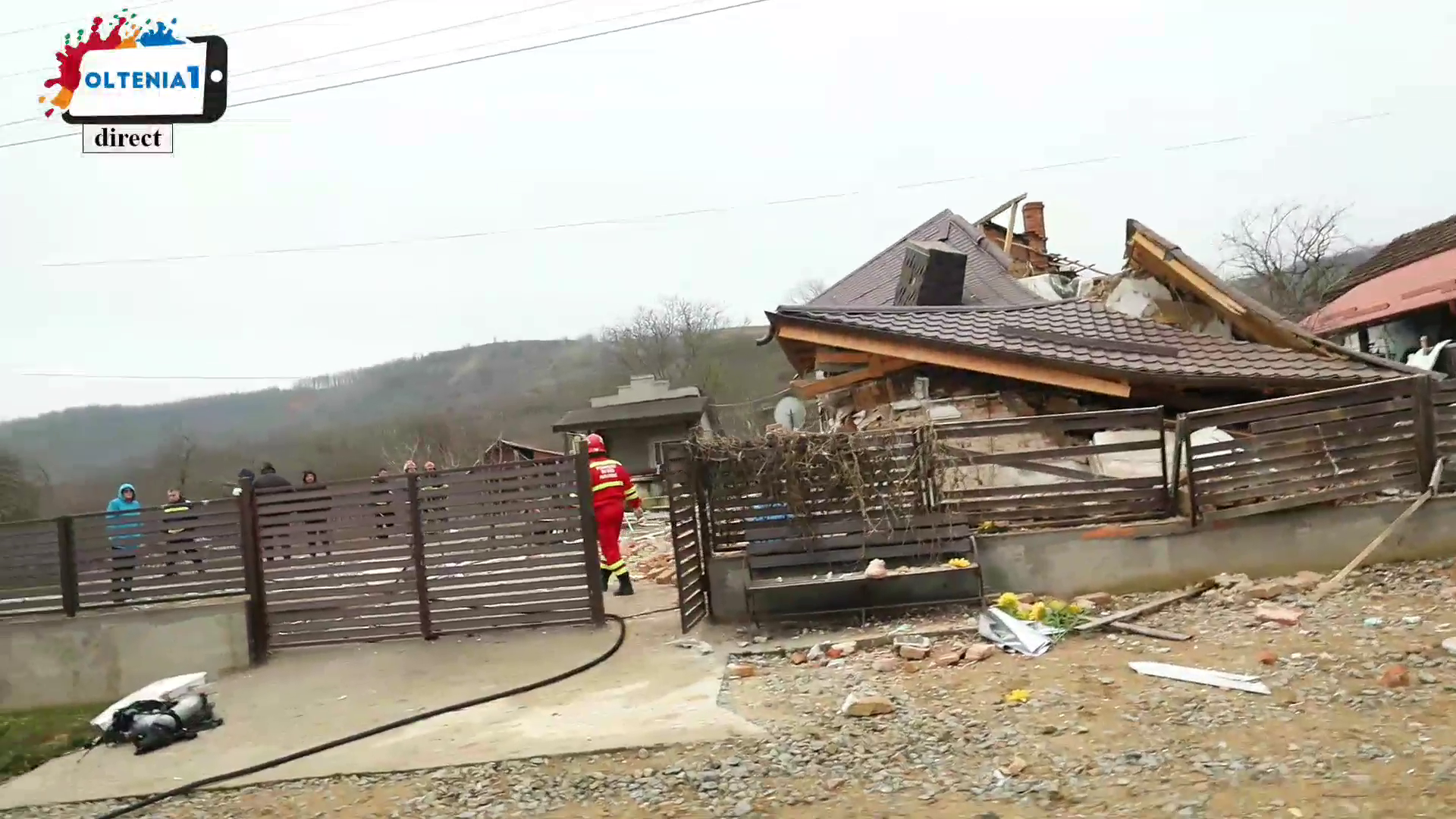 Casă prăbușită din cauza acumulării gazelor subterane
