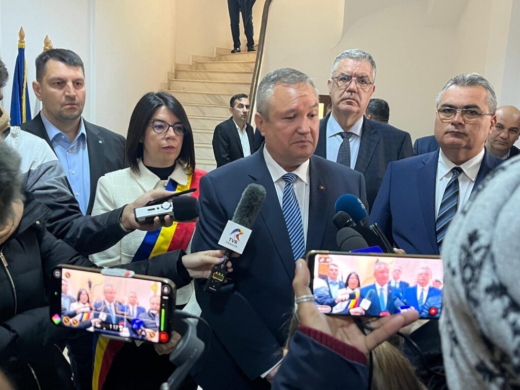 Declarații de presă susținute de președintele PNL, Nicolae Ionel Ciucă, la Băilești, județul Dolj.