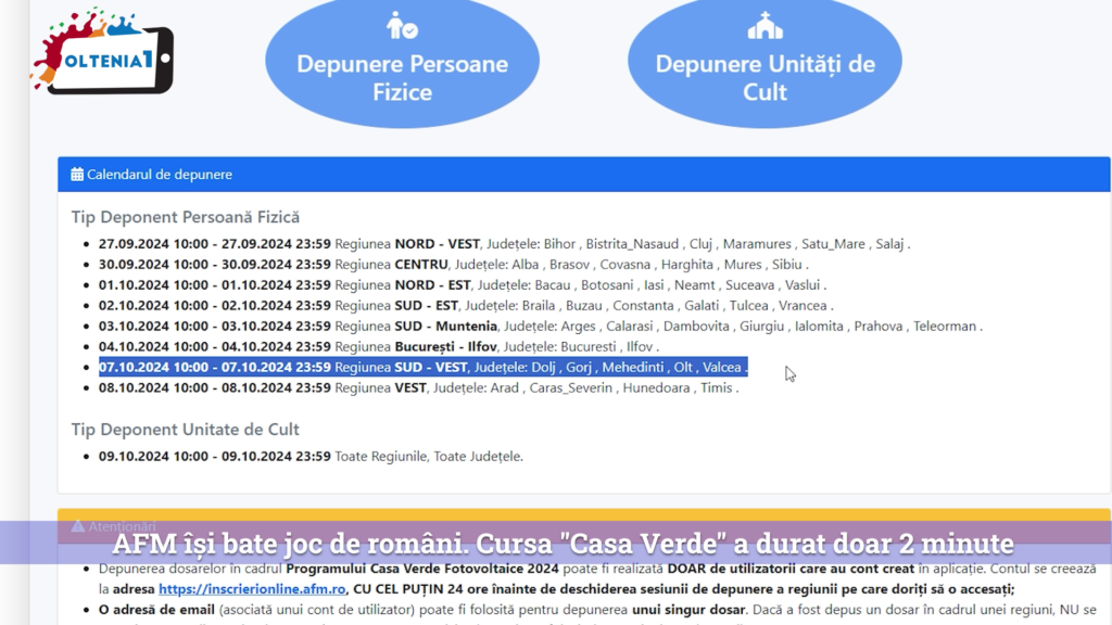 AFM își bate joc de români. Cursa „Casa Verde” a durat doar 2 minute