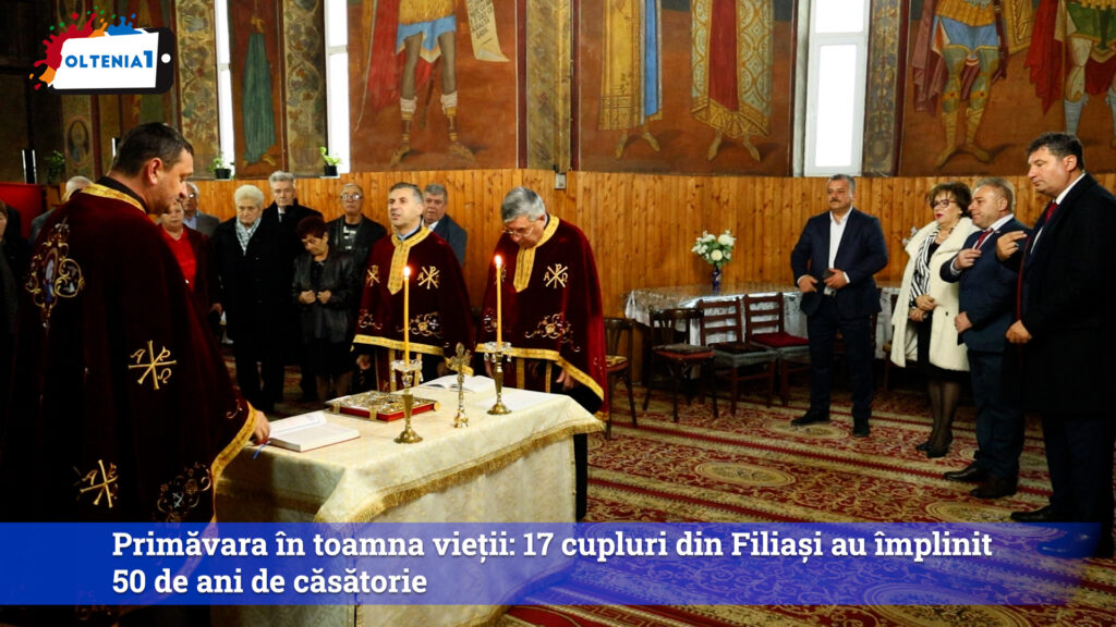 Primăvara în toamna vieții: 17 cupluri din Filiași au împlinit 50 de ani de căsătorie