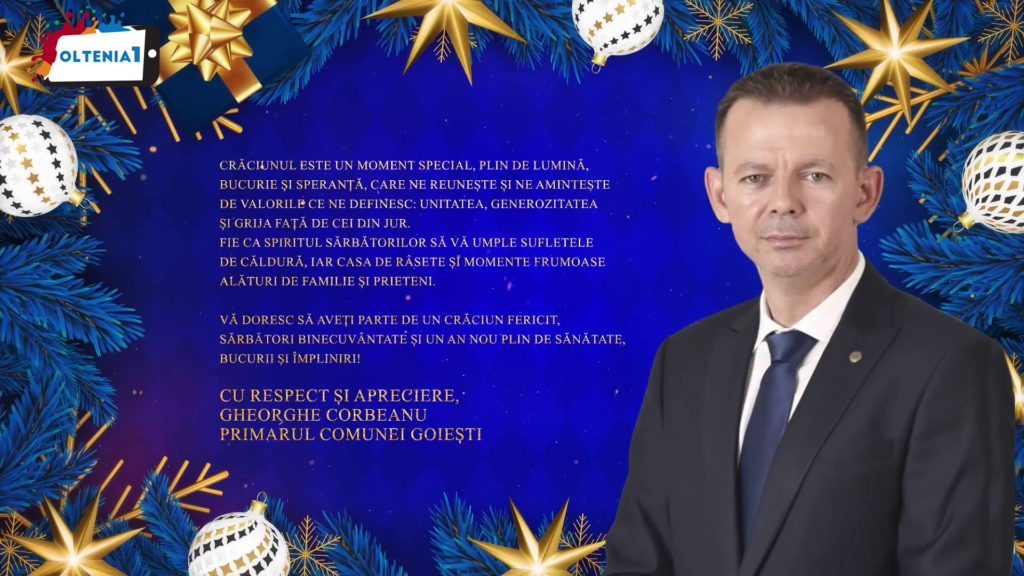 Vă doresc să aveți parte de un Crăciun Fericit, sărbători binecuvântate și un An Nou plin de sănătate, bucurii și împliniri!