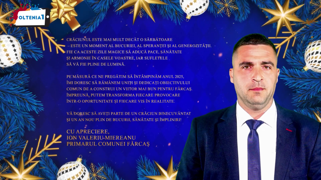 Vă doresc să aveți parte de un Crăciun binecuvântat și un An Nou plin de bucurii, sănătate și împliniri!