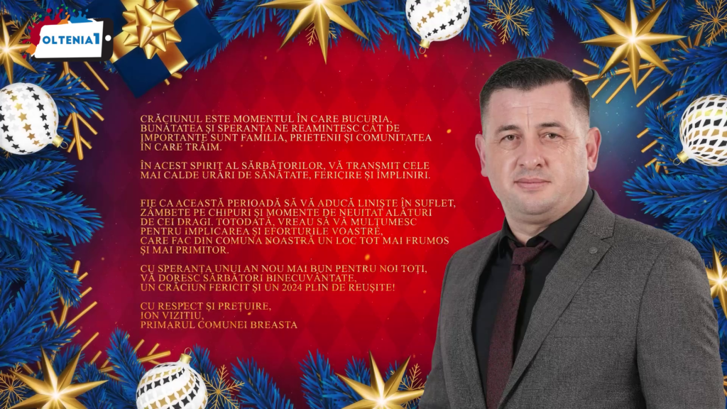Cu speranța unui An Nou mai bun pentru noi toți, vă doresc sărbători binecuvântate, un Crăciun Fericit și un 2025 plin de reușite!
