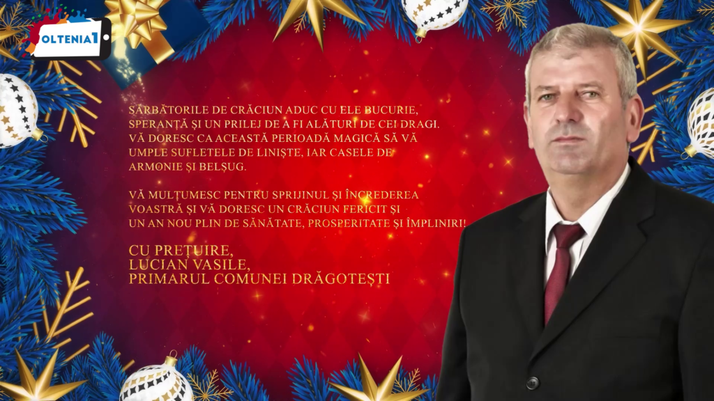 Vă mulțumesc pentru sprijinul și încrederea voastră și vă doresc un Crăciun Fericit și un An Nou plin de sănătate, prosperitate și împliniri!