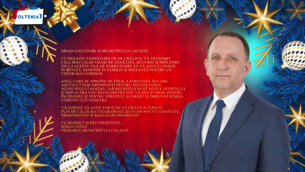 Vă doresc să aveți parte de un Crăciun Fericit, plin de căldura celor dragi, și un An Nou cu sănătate, prosperitate și realizări frumoase!