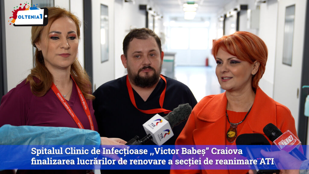 Spitalul Clinic de Infecțioase ,,Victor Babeș” Craiova – finalizarea lucrărilor de renovare a secției de reanimare ATI.