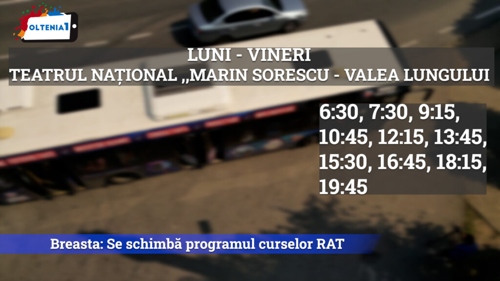 Breasta: Se schimbă programul curselor RAT