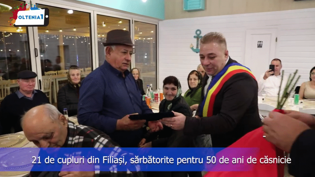21 de cupluri din Filiași, sărbătorite pentru 50 de ani de căsnicie