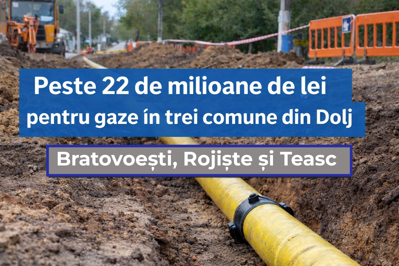 Peste 22 de milioane de lei pentru gaze în trei comune din Dolj
