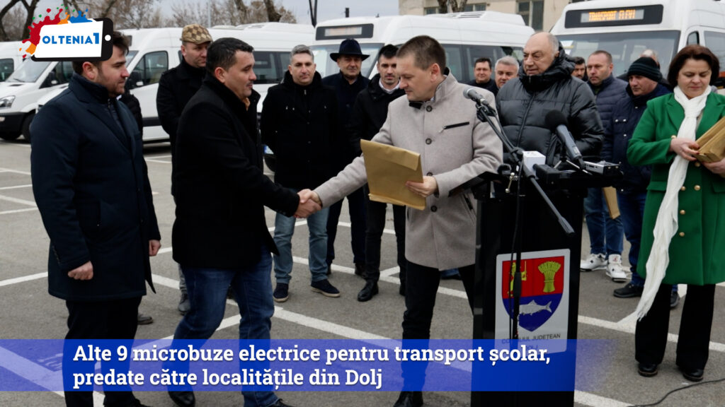 Alte 9 microbuze electrice pentru transport școlar, predate către localitățile din Dolj