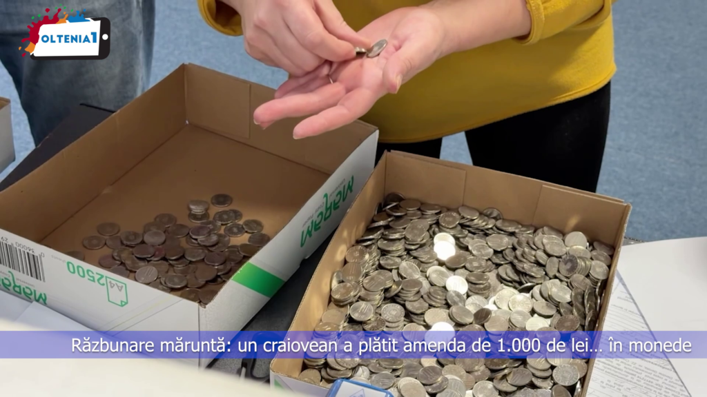 Răzbunare măruntă: un craiovean a plătit amenda de 1.000 de lei… în monede